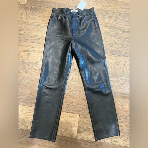 NWT Agolde Leather 90s Pinch Waist - Picture 2 of 7